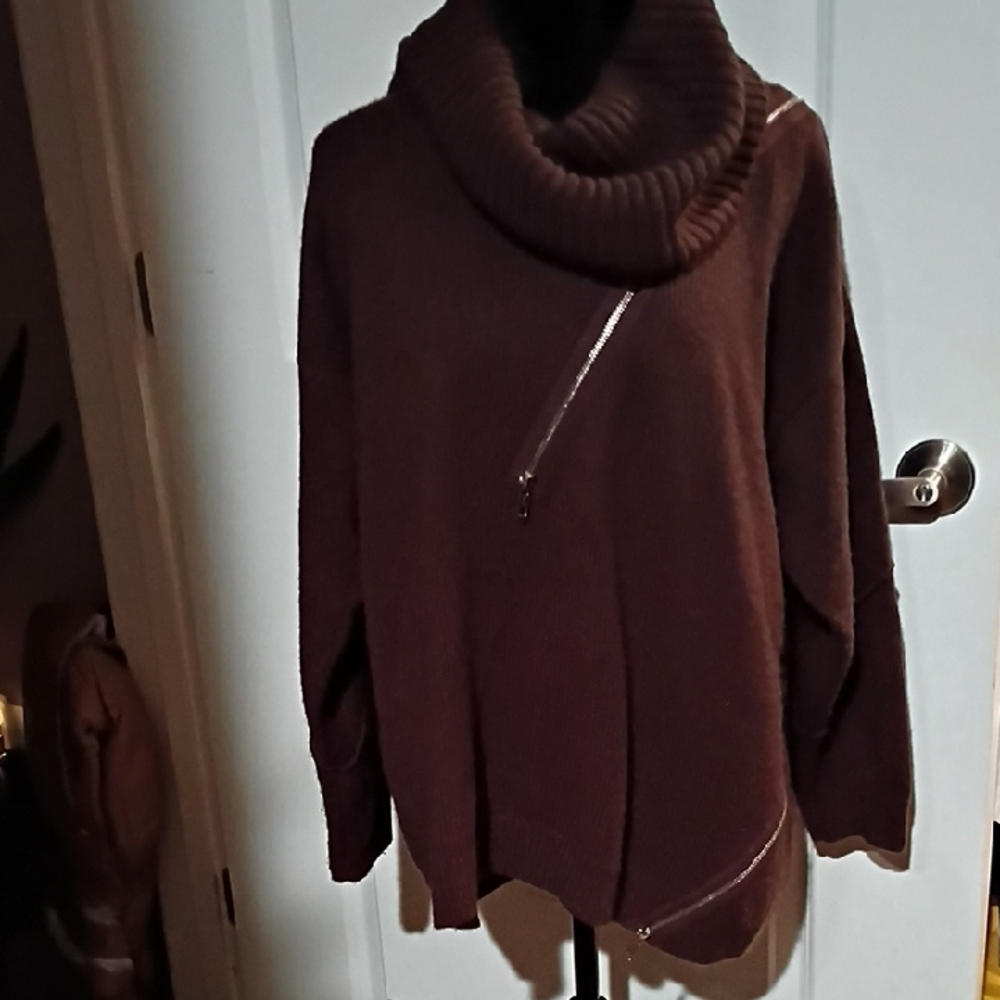 Kate & Mallory Chocolate Cowl Neck Sweater